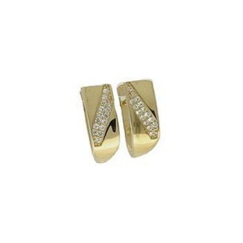 Złote kolczyki angielskie zapięcie próba 333 z cyrkonią KL 8331 Eleganckie, złote kolczyki ozdobione cyrkoniami marki Diament wykonane z próby złota 333 o wadze około 2,08 g. Ich kształt jest uniwersalny,.jpg